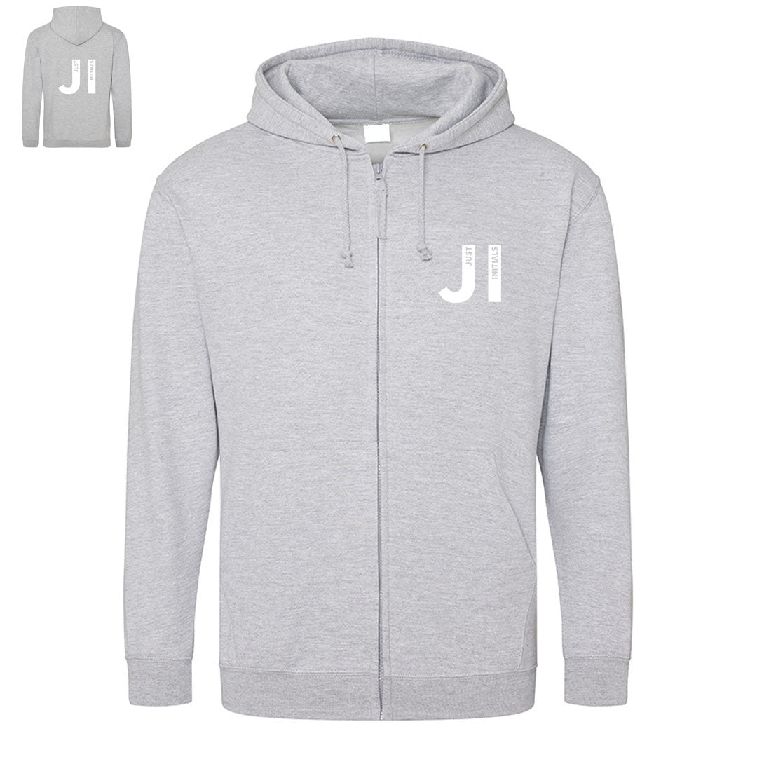 JUST INITIALS WOMENS ZIP UP HOODIE