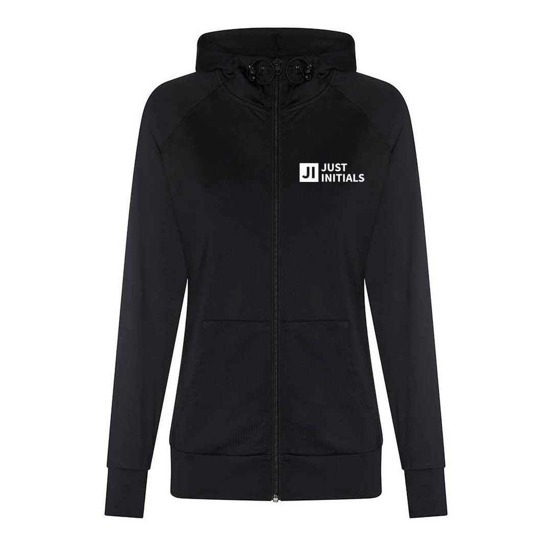 JUST INITIALS WOMENS ZIP UP SPORTS HOODIE