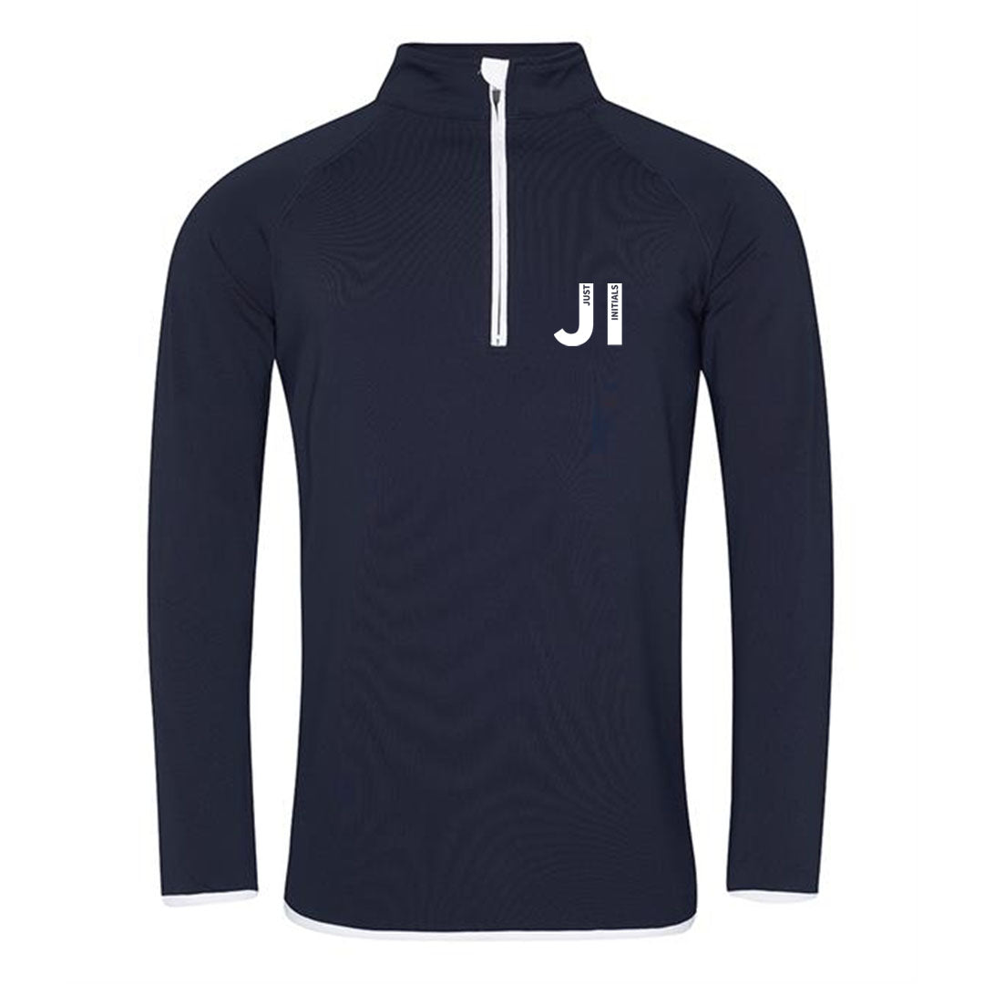 JUST INITIALS WOMENS HALF ZIP SPORTS TOP