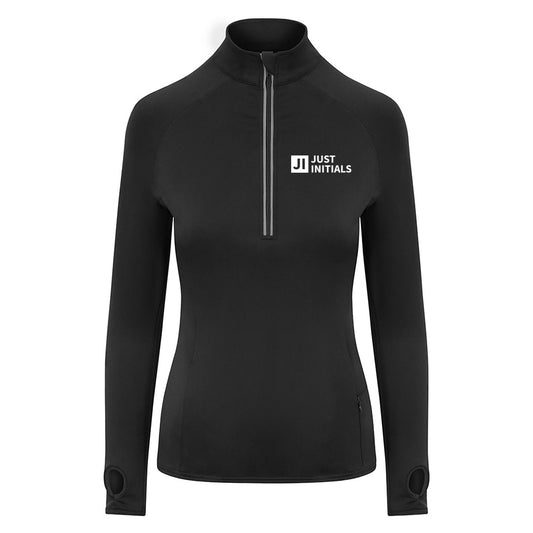 JUST INITIALS WOMENS HALF ZIP TRAINING TOP