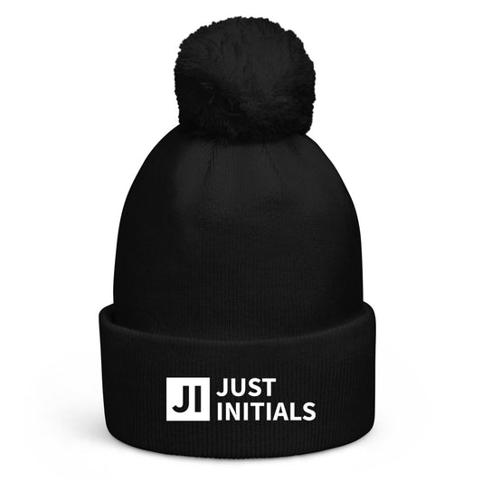 JUST INITIALS POM POM BEANIE HAT